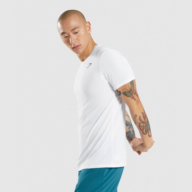 Camiseta Gymshark Arrival Blancas | 10FUCNDTY