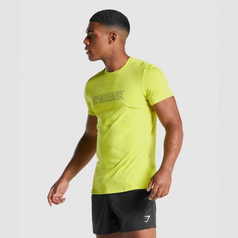 Camiseta Gymshark Arrival Estampadas Amarillo | 74UAJKTWH