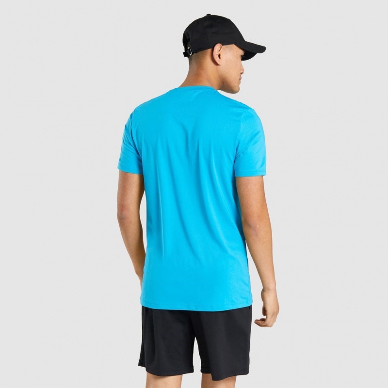 Camiseta Gymshark Arrival Estampadas Azules Claro | 87UIHGANO