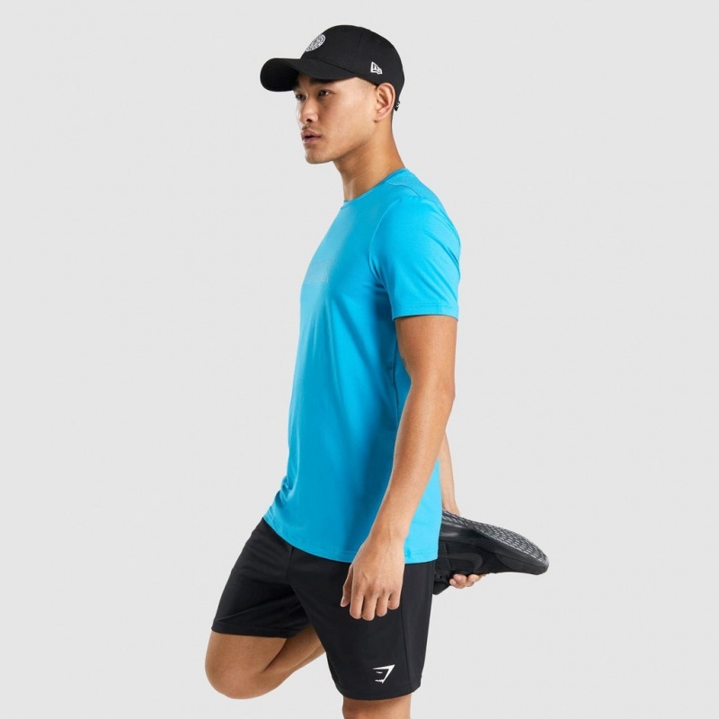 Camiseta Gymshark Arrival Estampadas Azules Claro | 87UIHGANO