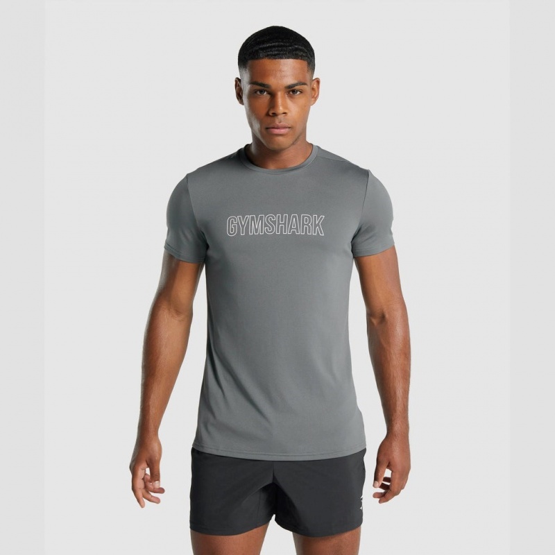 Camiseta Gymshark Arrival Estampadas Charcoal | 52EIRWYUC