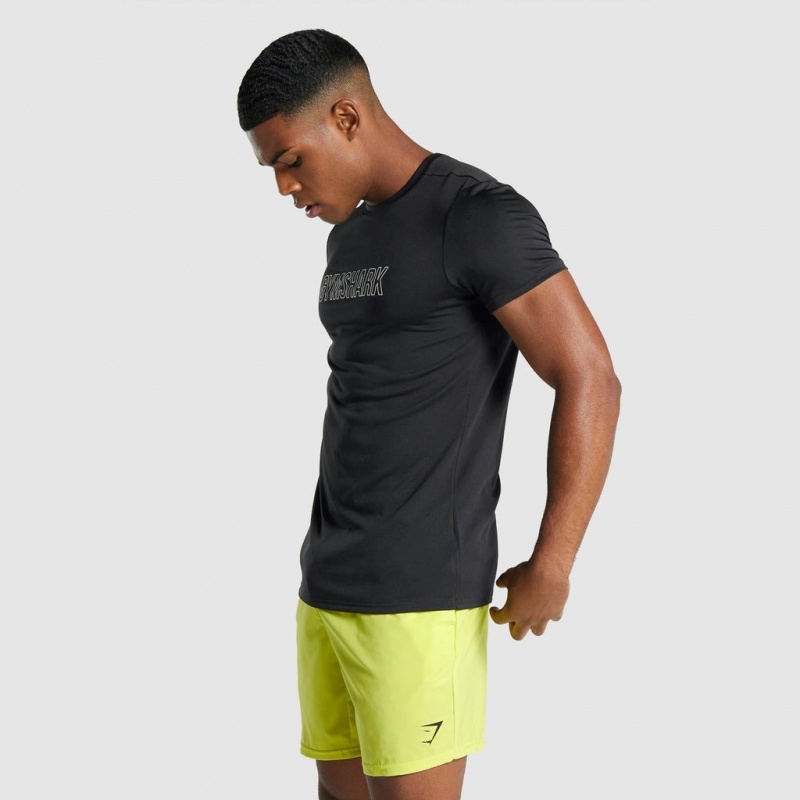 Camiseta Gymshark Arrival Estampadas Negras | 18LXWJKQO