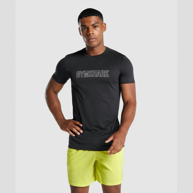 Camiseta Gymshark Arrival Estampadas Negras | 18LXWJKQO