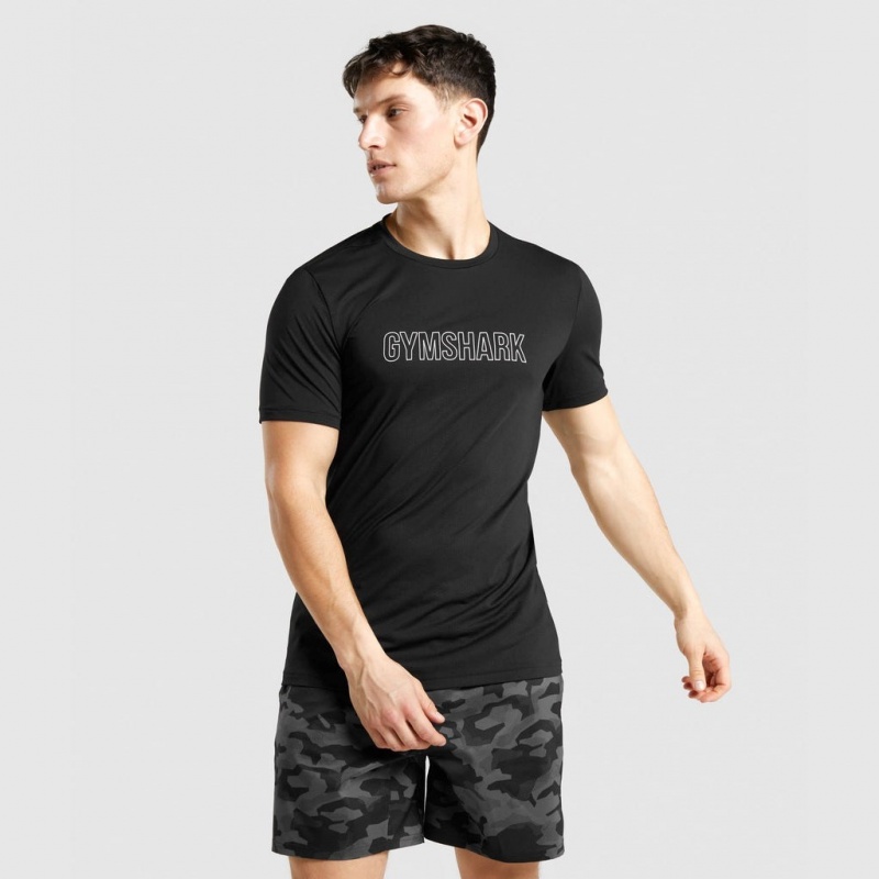 Camiseta Gymshark Arrival Estampadas Negras | 91TWHLKQS