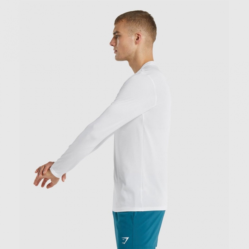 Camiseta Gymshark Arrival Long Sleeve Blancas | 60ALRIVGQ