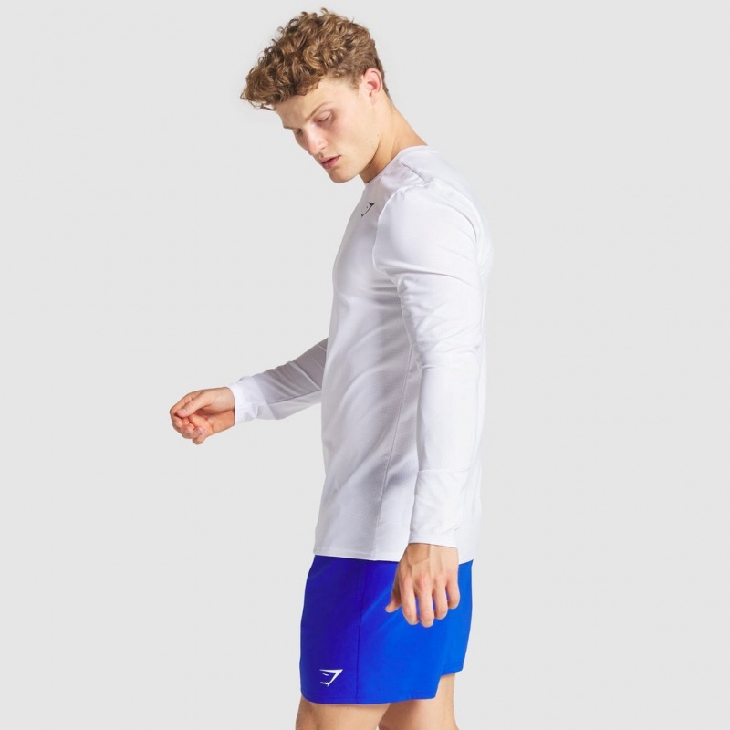 Camiseta Gymshark Arrival Long Sleeve Blancas | 25OTSZVIR