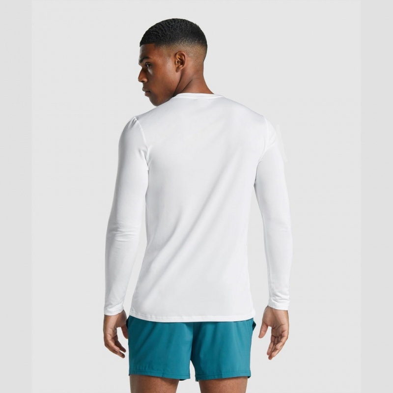 Camiseta Gymshark Arrival Long Sleeve Estampadas Blancas | 27DKNORQC