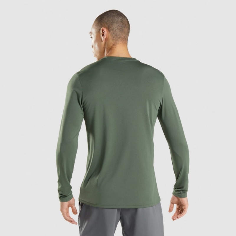 Camiseta Gymshark Arrival Long Sleeve Verde | 65EFYHKWB