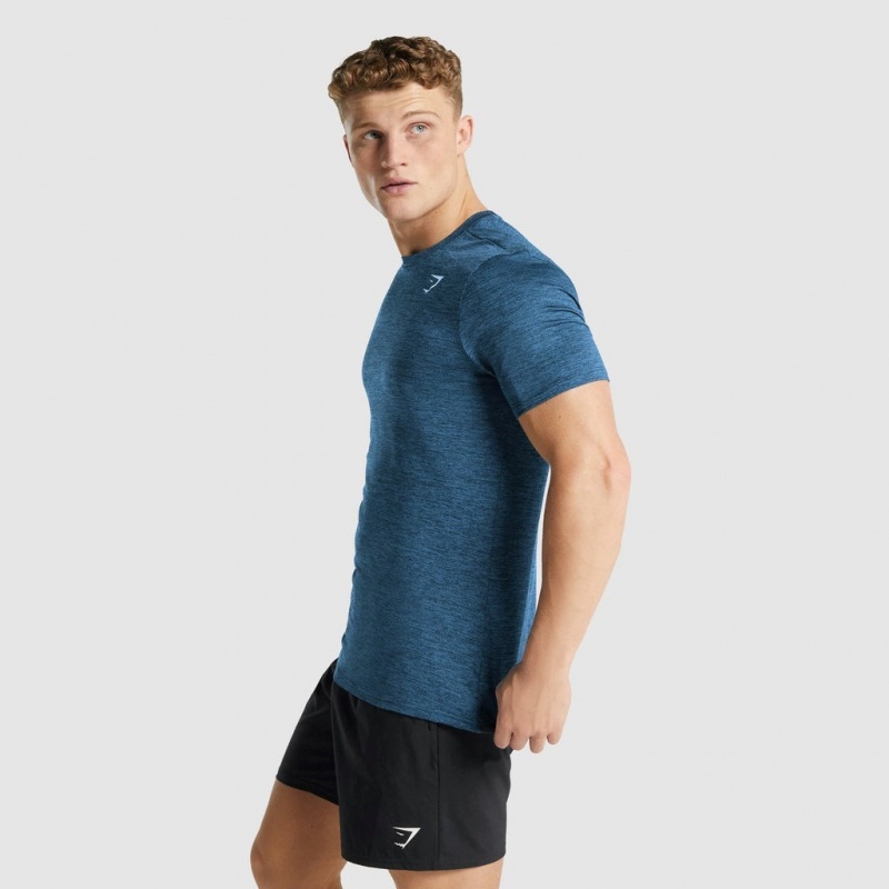 Camiseta Gymshark Arrival Marl Azul Marino | 61VKFZJSN