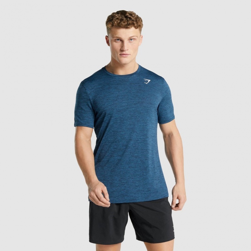 Camiseta Gymshark Arrival Marl Azul Marino | 61VKFZJSN