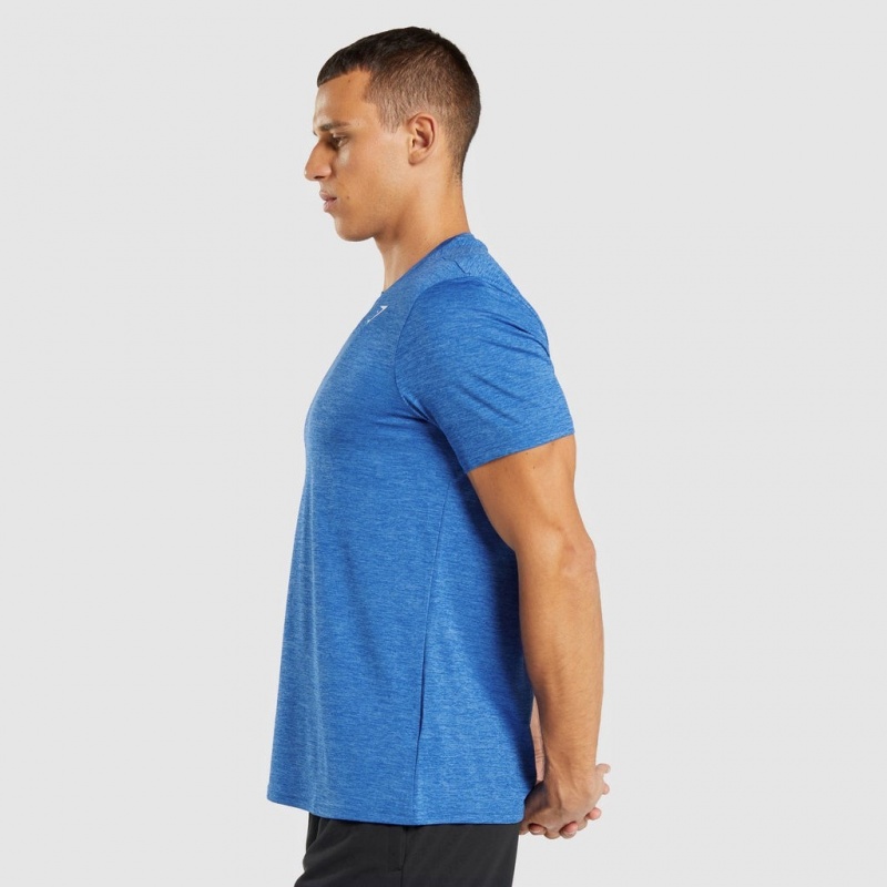 Camiseta Gymshark Arrival Marl Azules Azules | 18FCBKSQI