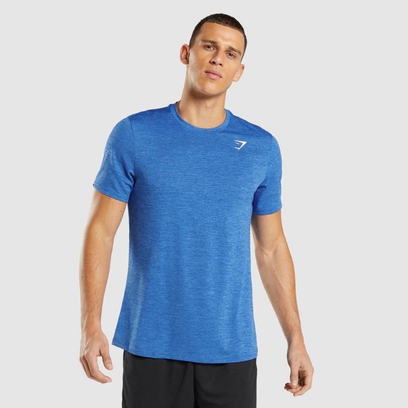 Camiseta Gymshark Arrival Marl Azules Azules | 18FCBKSQI
