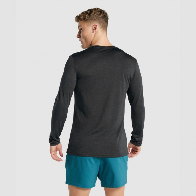 Camiseta Gymshark Arrival Marl Long Sleeve Negras | 40SFTHCUI