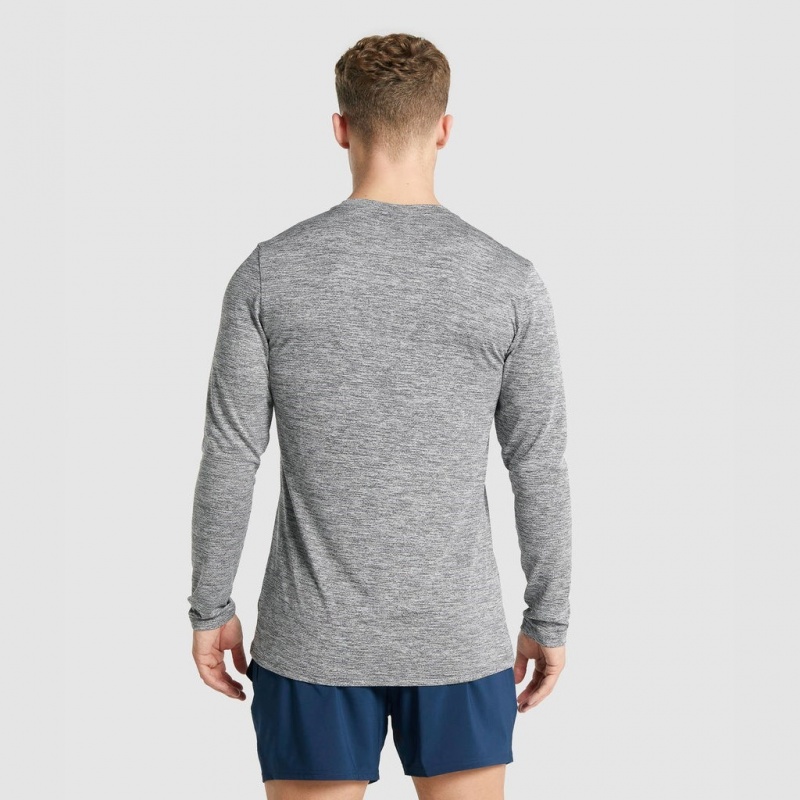 Camiseta Gymshark Arrival Marl Long Sleeve Charcoal Marl | 29QRZEHPT