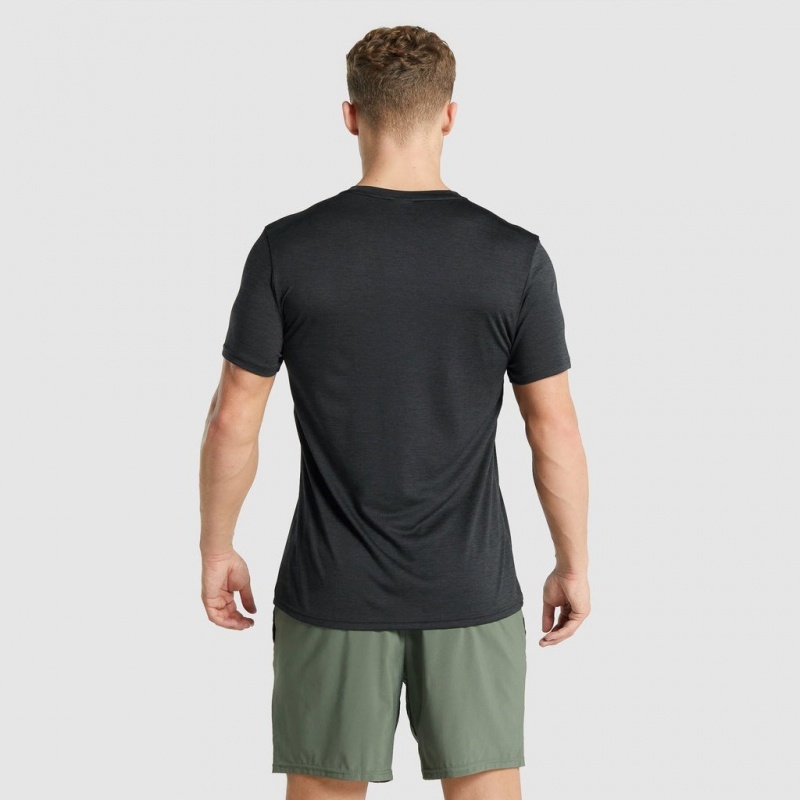 Camiseta Gymshark Arrival Marl Negras | 09PZWAYTC