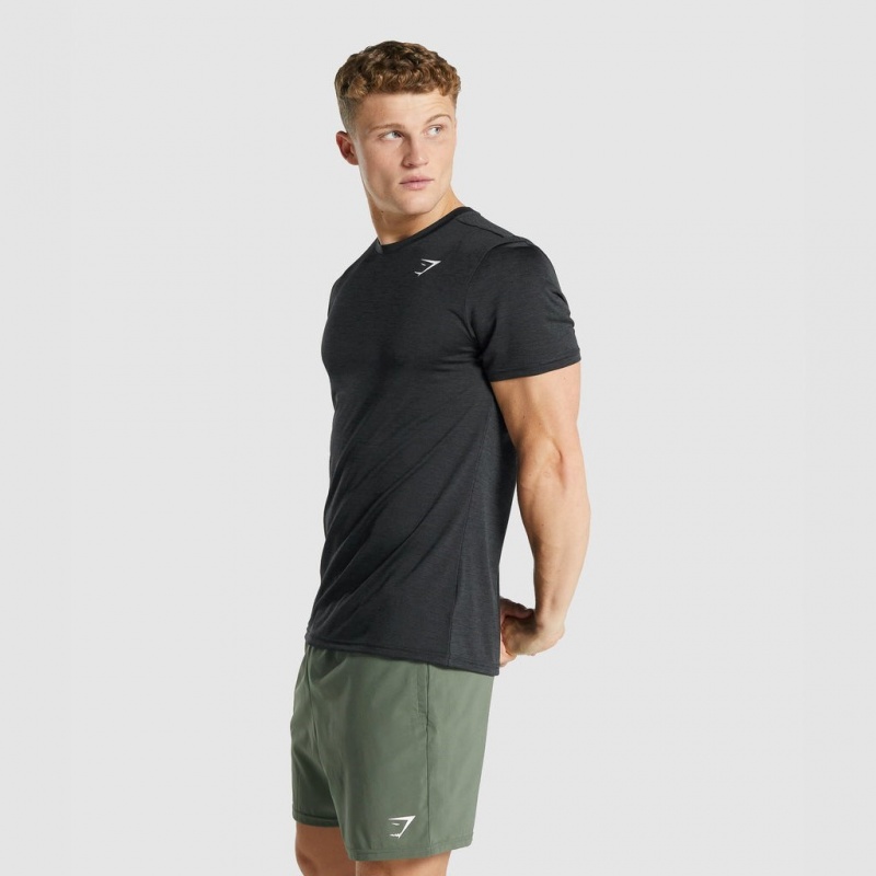 Camiseta Gymshark Arrival Marl Negras | 09PZWAYTC