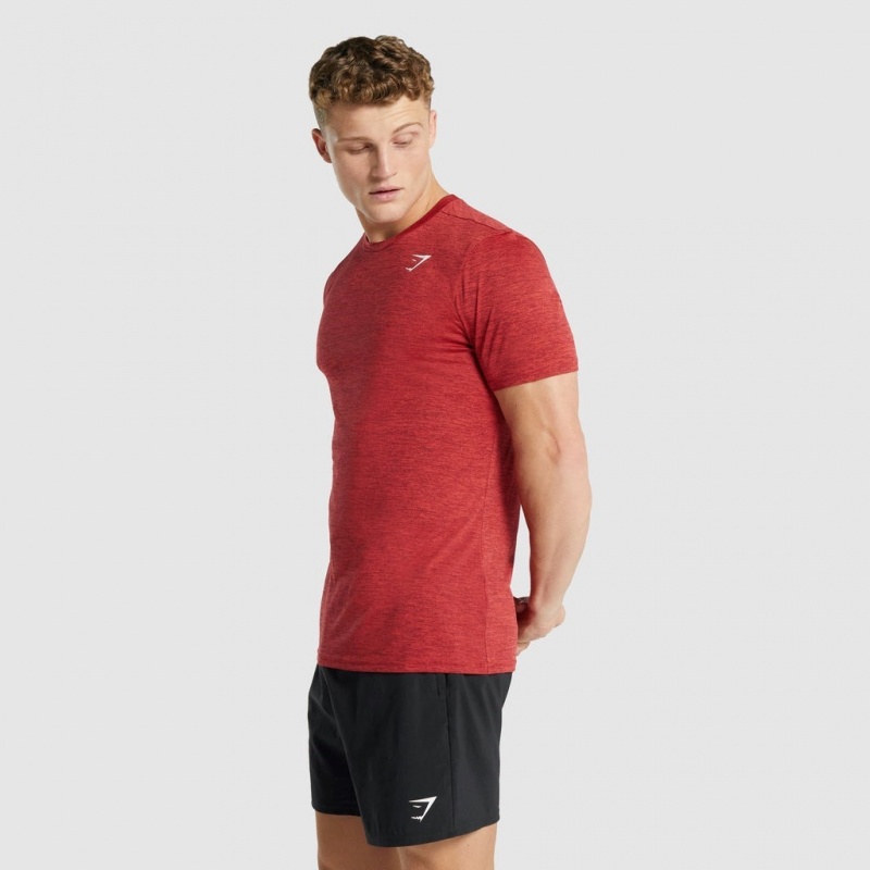 Camiseta Gymshark Arrival Marl Rojas | 96AQMLPSJ