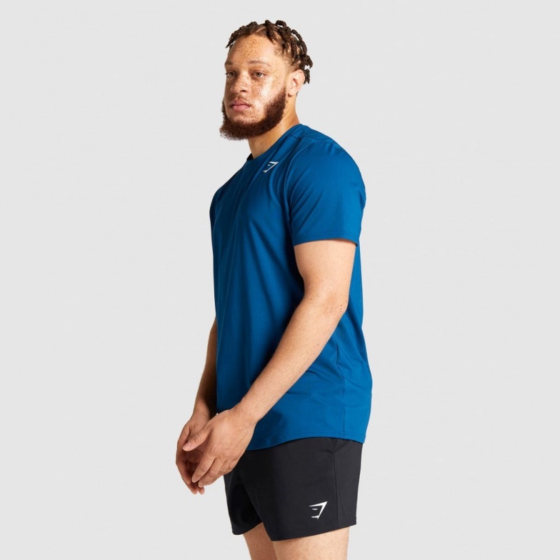 Camiseta Gymshark Arrival Regular Fit Azules | 34BWTNVRS