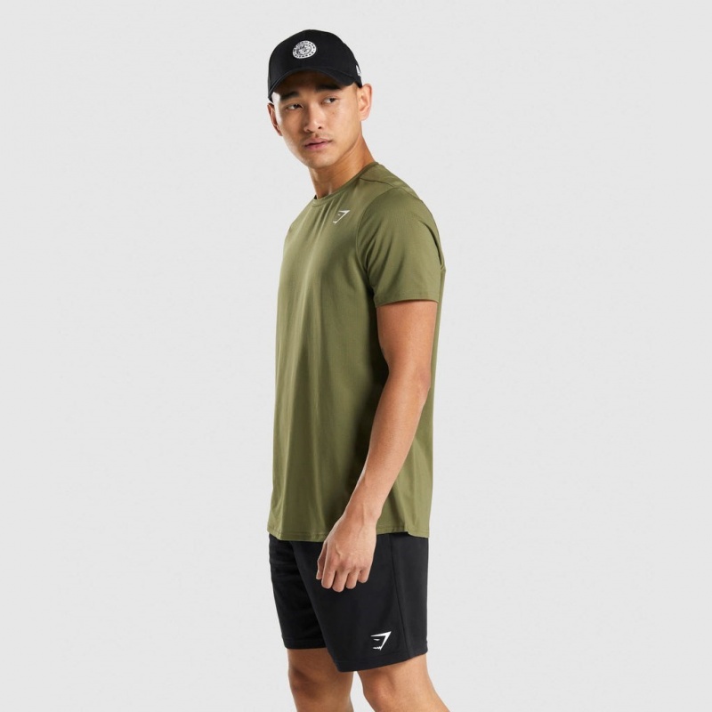 Camiseta Gymshark Arrival Regular Fit Verde Oscuro | 14JILQXWC