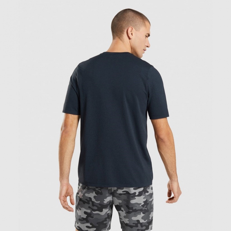 Camiseta Gymshark Arrival Seamless Azul Marino | 57AIQSYME