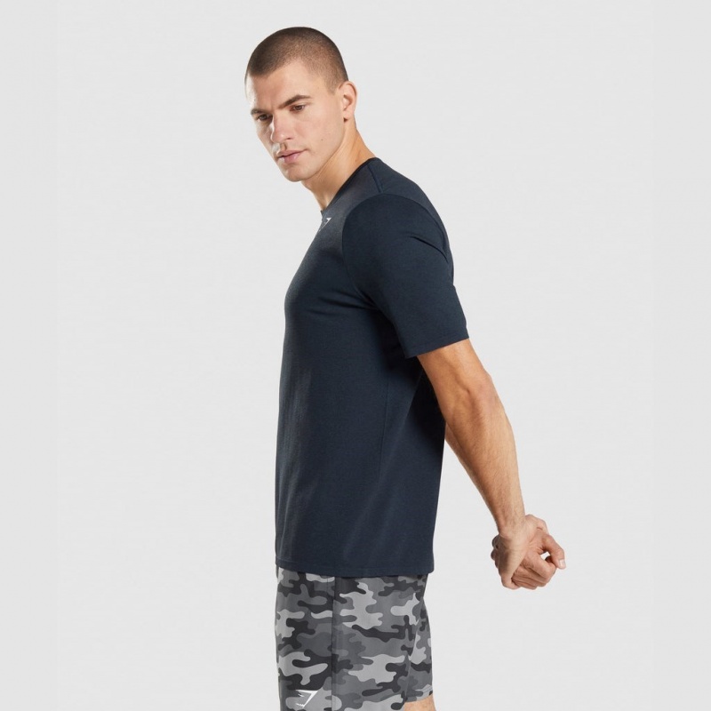 Camiseta Gymshark Arrival Seamless Azul Marino | 57AIQSYME