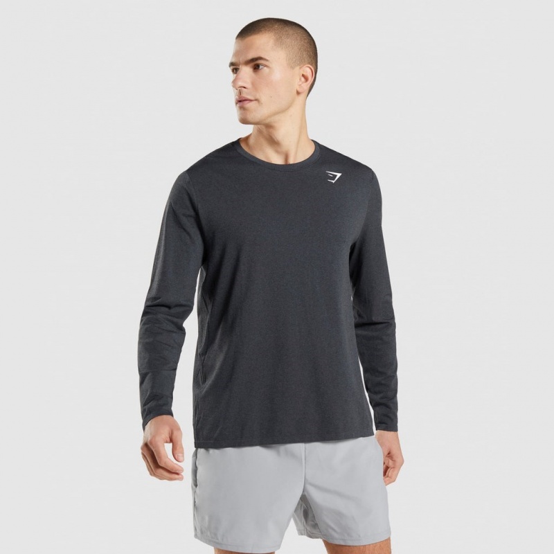 Camiseta Gymshark Arrival Seamless Long Sleeve Negras | 03MZEJWLI