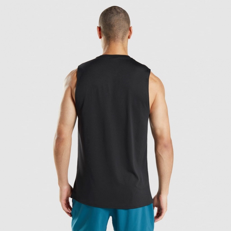 Camiseta Gymshark Arrival Sin Manga Negras | 71BCWQSPY