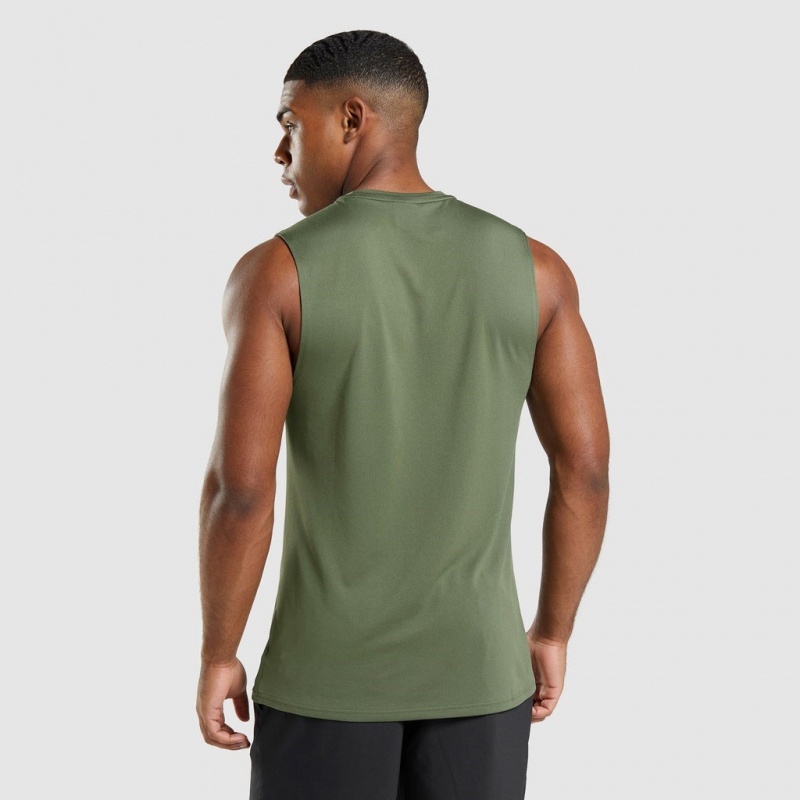 Camiseta Gymshark Arrival Sin Manga Verde Oliva | 74SXGFJNV