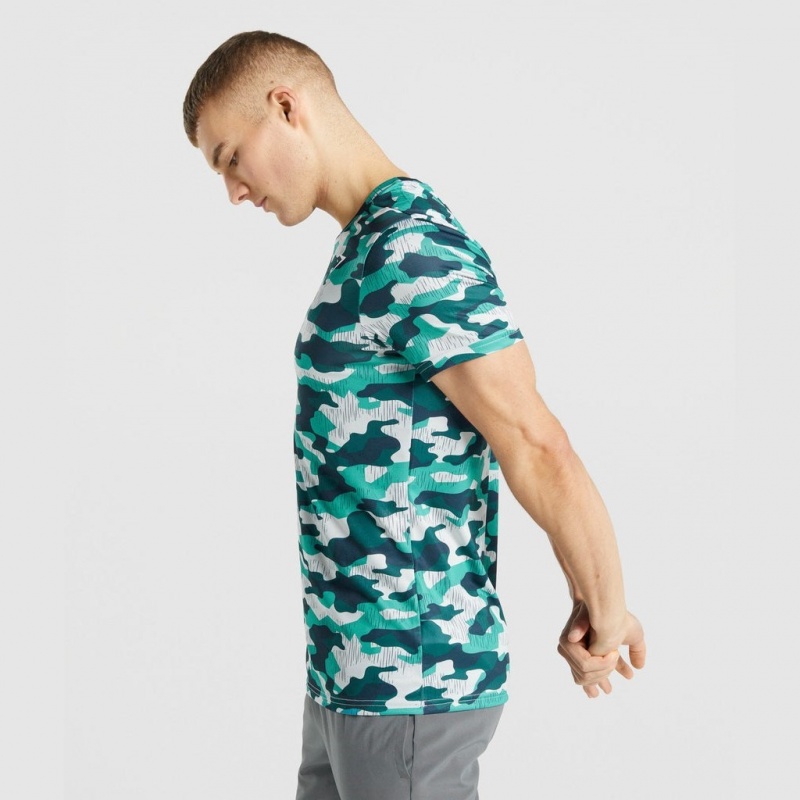 Camiseta Gymshark Arrival Teal Print | 79LFIAGPY