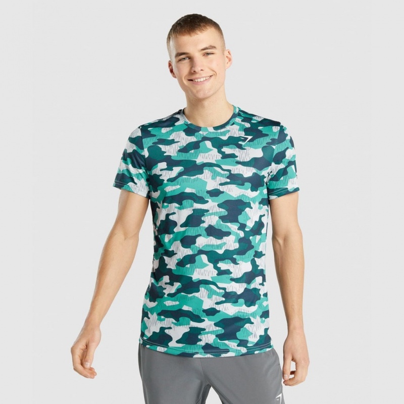 Camiseta Gymshark Arrival Teal Print | 79LFIAGPY