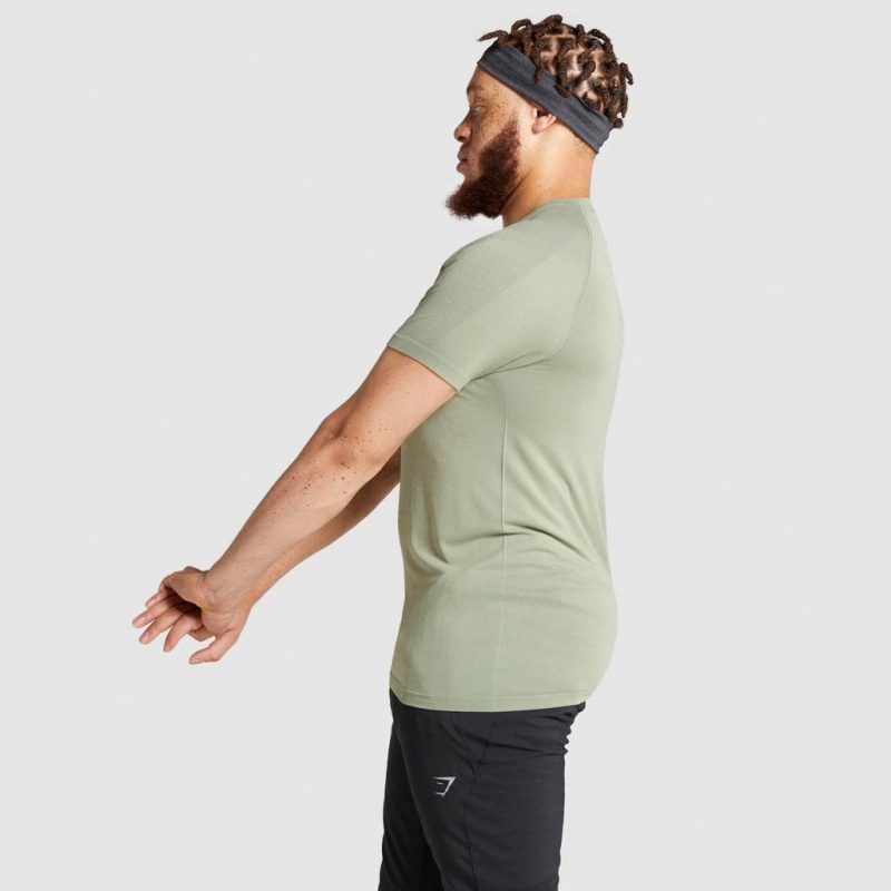 Camiseta Gymshark Aspect Ligeros Seamless Verde Claro | 59UZNVLDH