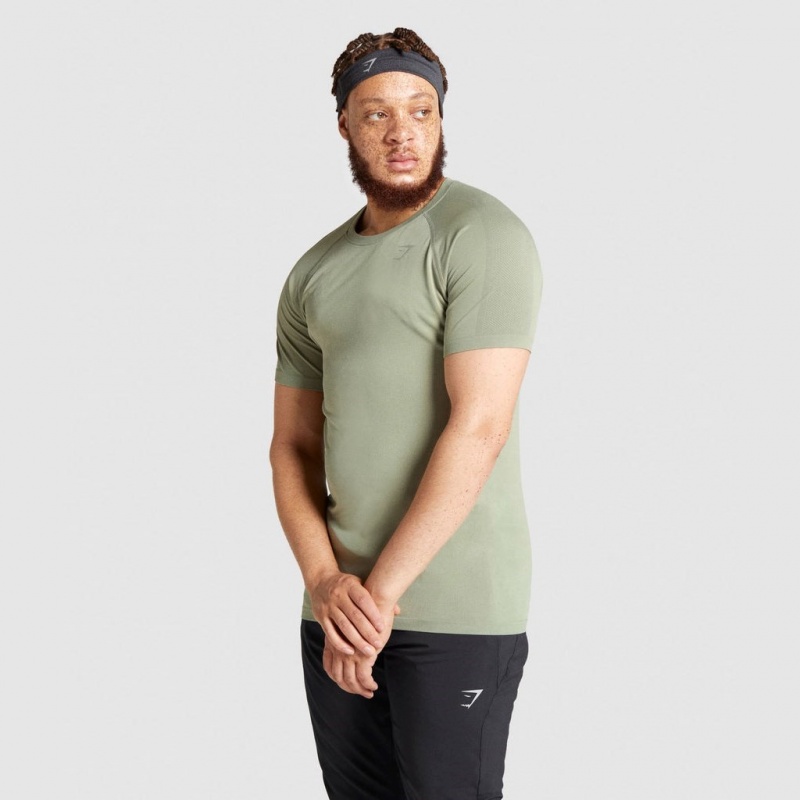 Camiseta Gymshark Aspect Ligeros Seamless Verde Claro | 59UZNVLDH