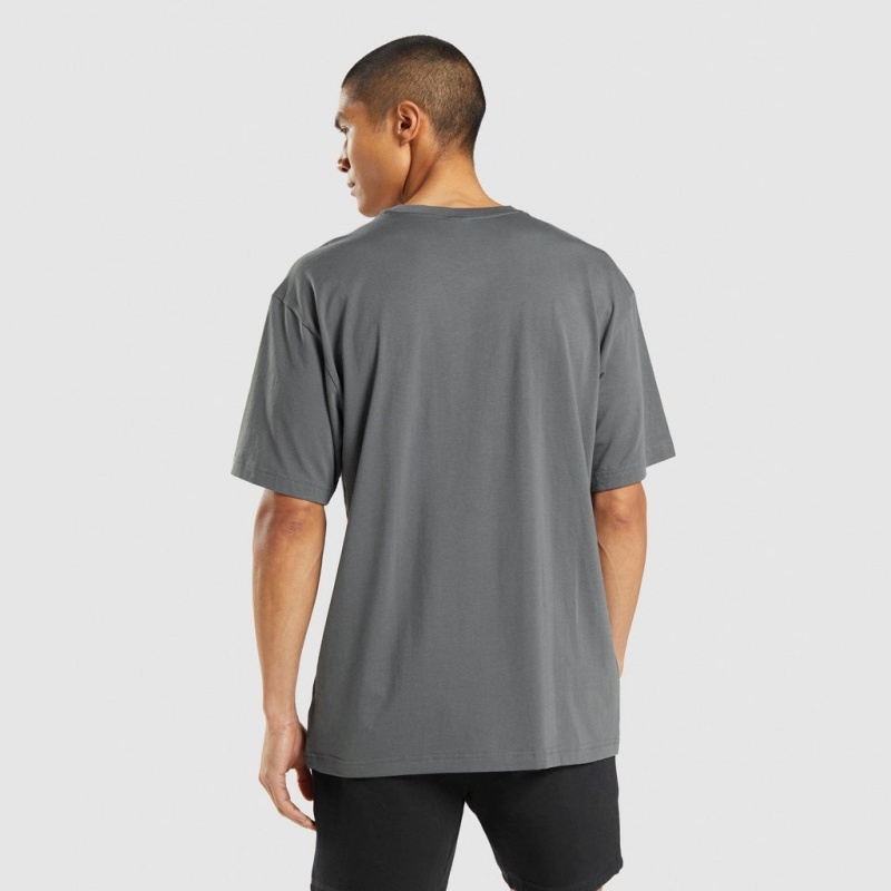 Camiseta Gymshark Central Oversized Charcoal | 60MLVENGB