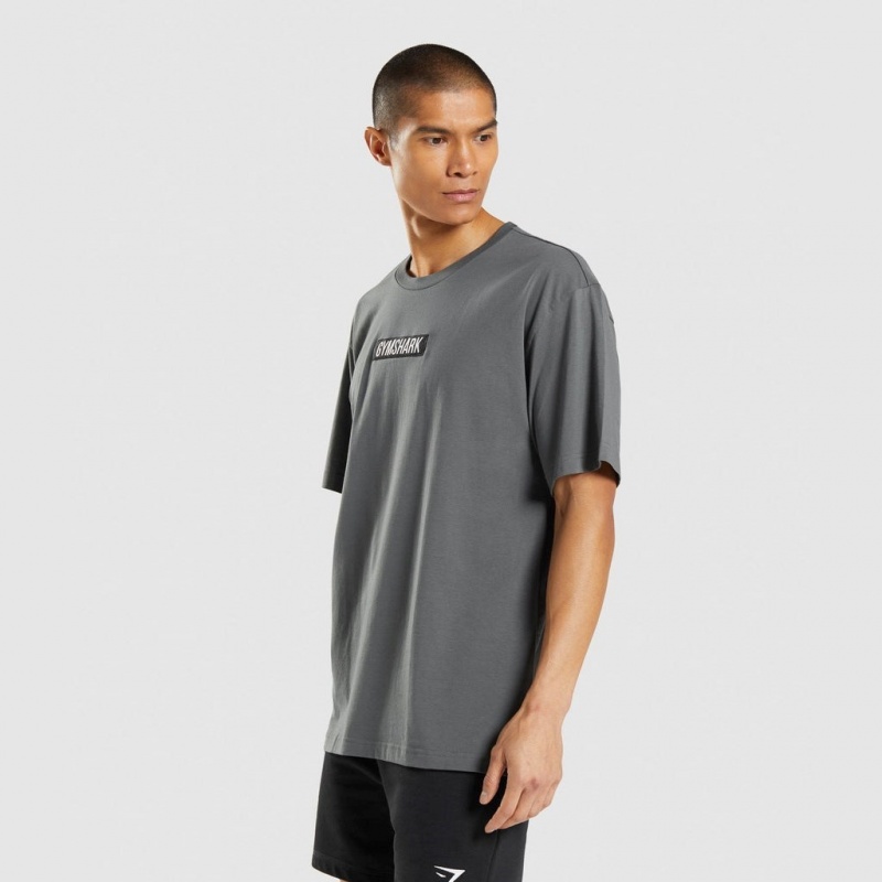 Camiseta Gymshark Central Oversized Charcoal | 60MLVENGB