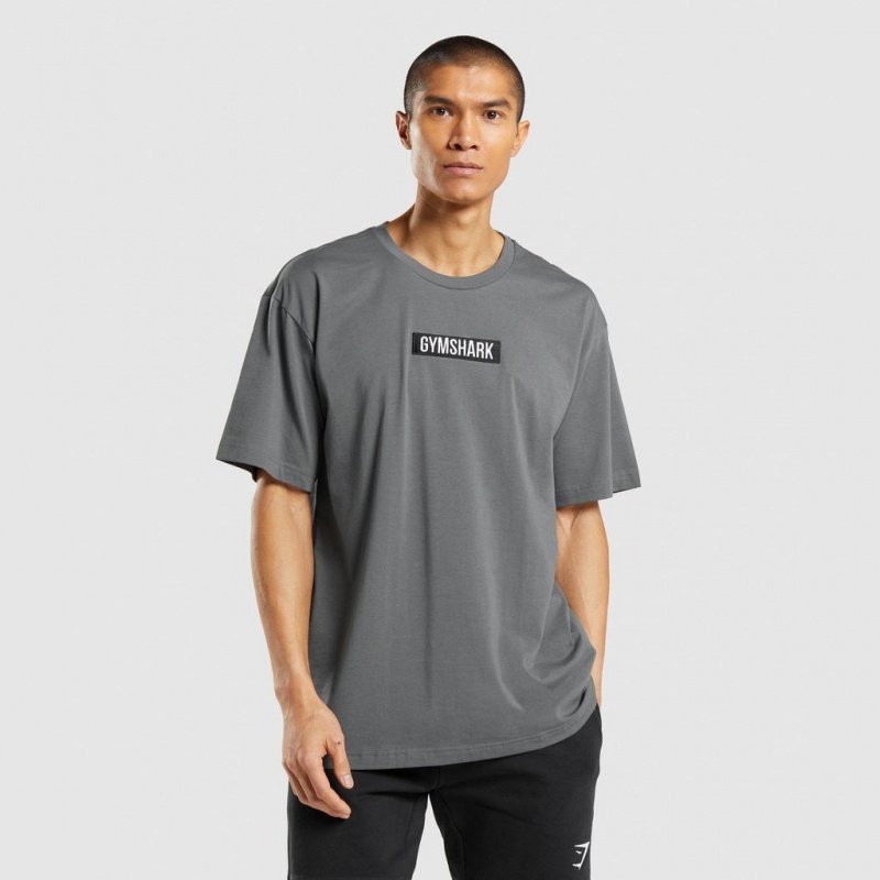 Camiseta Gymshark Central Oversized Charcoal | 60MLVENGB