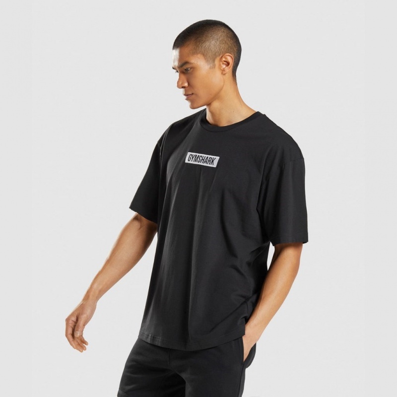 Camiseta Gymshark Central Oversized Negras | 31QNHDLXG