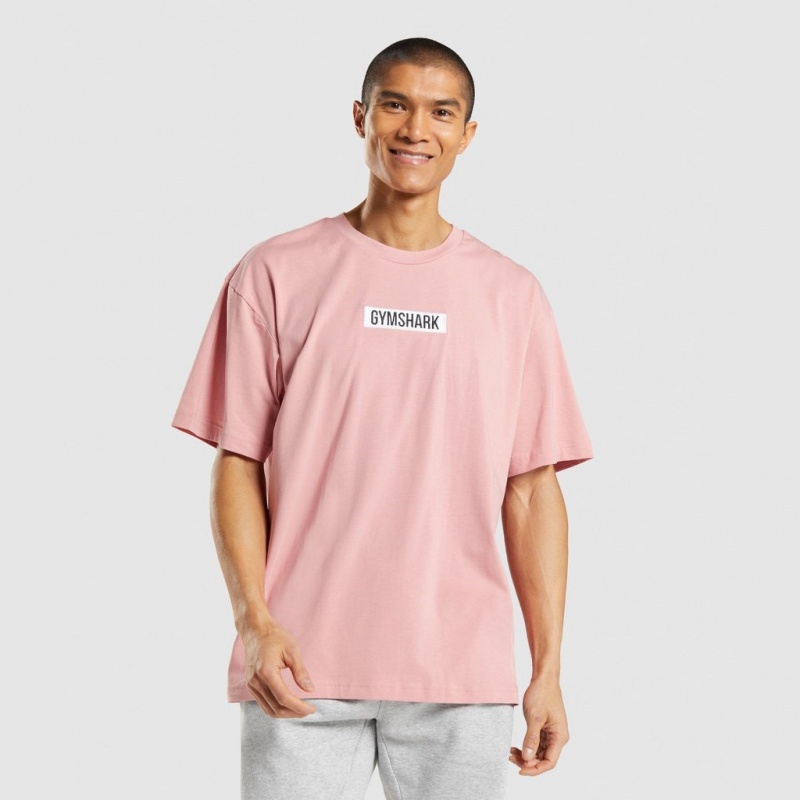 Camiseta Gymshark Central Oversized Rosas | 34MNFOJTC
