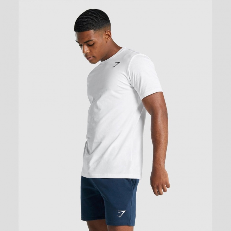 Camiseta Gymshark Crest Blancas | 67FPGKMAN