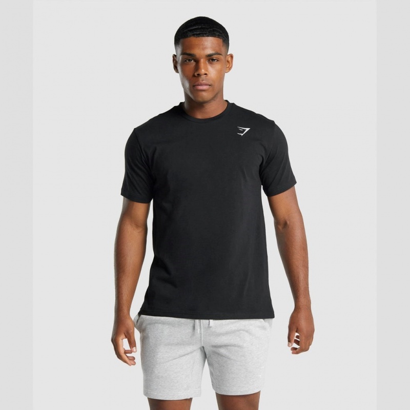 Camiseta Gymshark Crest Negras | 59FUWCBQH