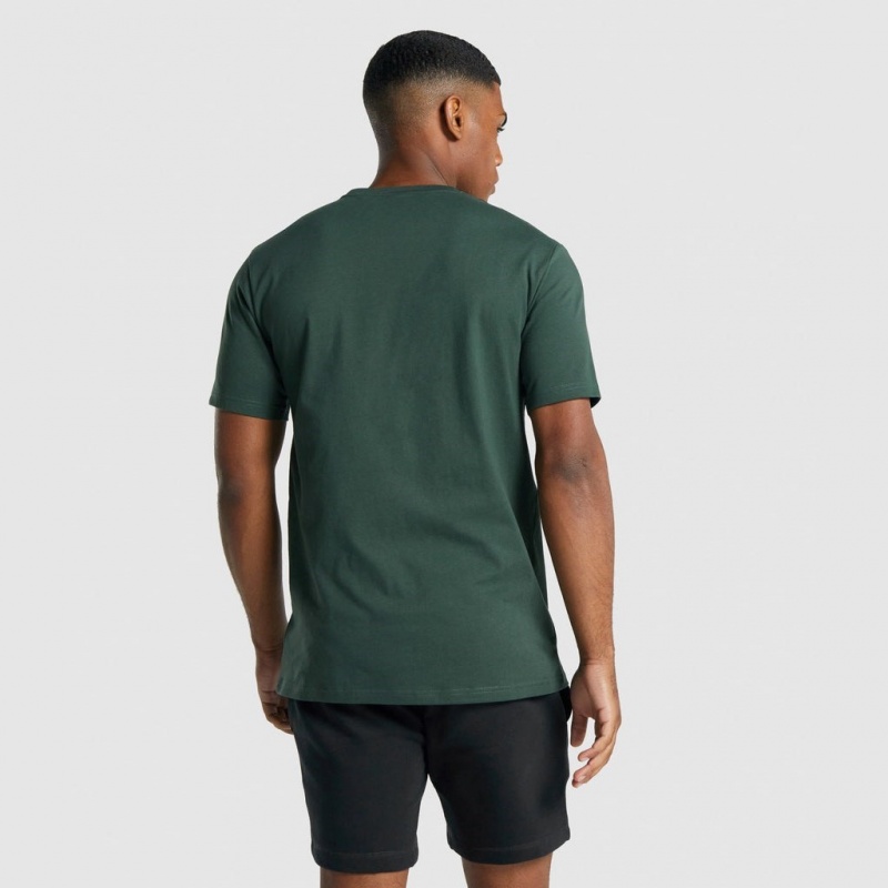 Camiseta Gymshark Crest Verde Oscuro | 08JZMGEPN
