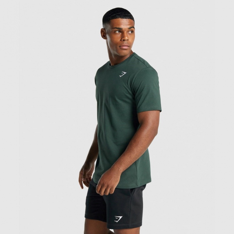 Camiseta Gymshark Crest Verde Oscuro | 08JZMGEPN