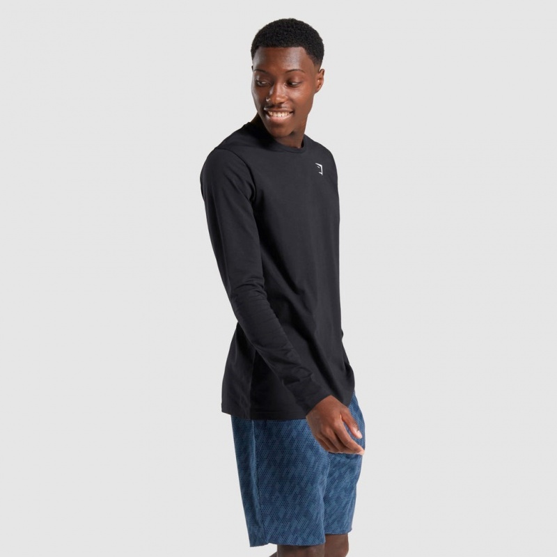 Camiseta Gymshark Critical Long Sleeve Negras | 58KTQRFOS