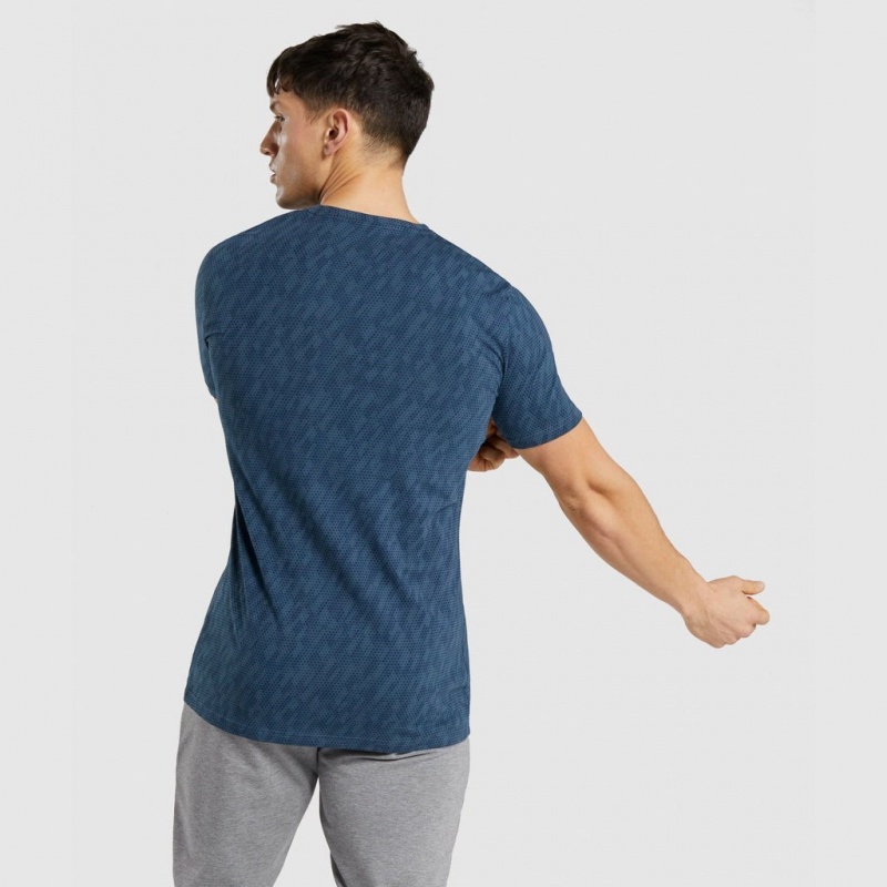 Camiseta Gymshark Critical Regular Fit Teal Print | 27SGCNVYT