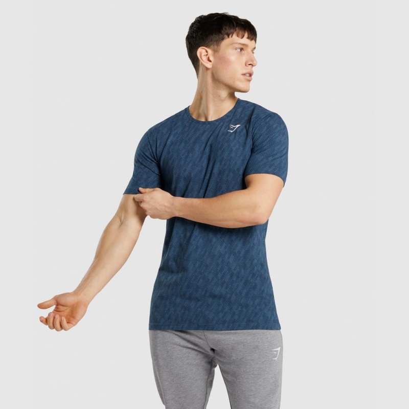 Camiseta Gymshark Critical Regular Fit Teal Print | 27SGCNVYT
