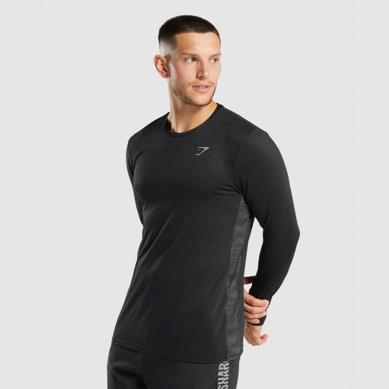 Camiseta Gymshark Deporte Long Sleeve Negras | 97EDVUXBC
