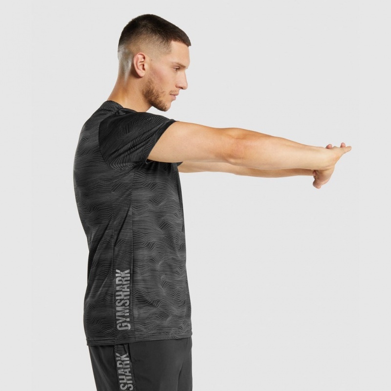 Camiseta Gymshark Deporte Negras | 47APTZESB