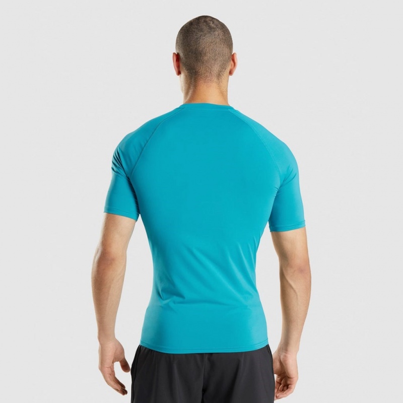 Camiseta Gymshark Element Baselayer Azules | 17MGVCOIL