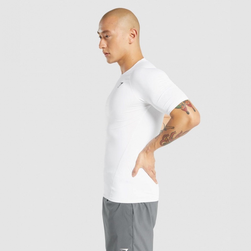 Camiseta Gymshark Element Baselayer Blancas | 65IJHTQMV