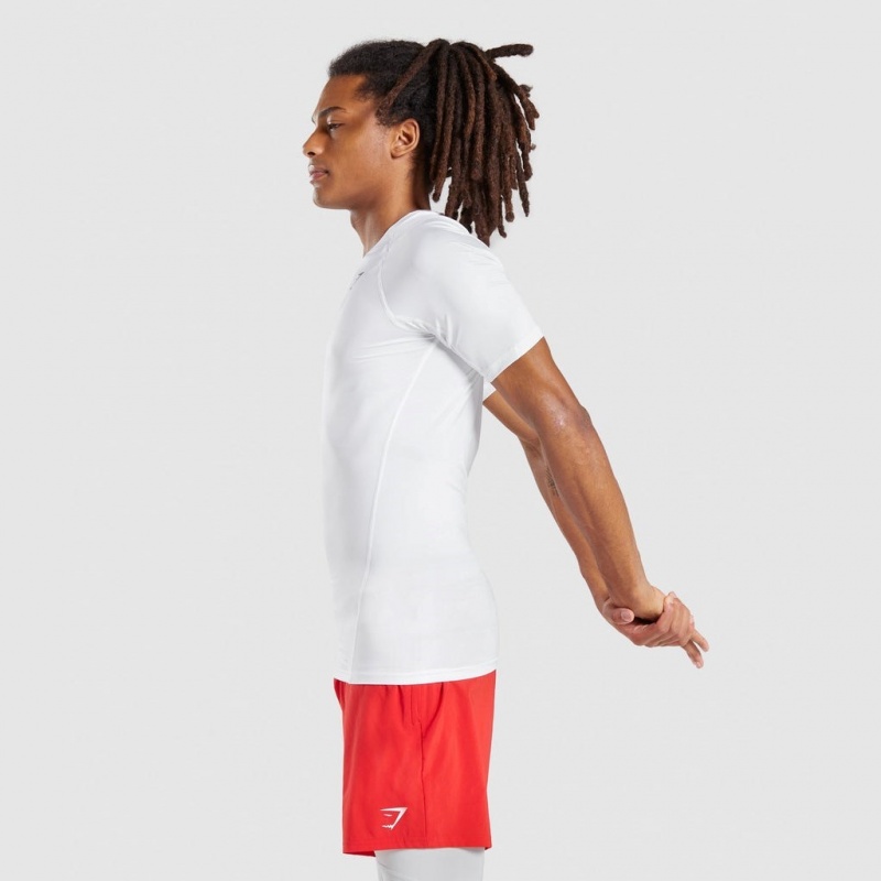 Camiseta Gymshark Element Baselayer Blancas | 89CXFUSJZ