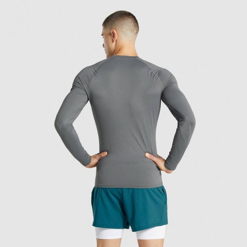 Camiseta Gymshark Element Baselayer Long Sleeve Charcoal | 86YTOFBNM